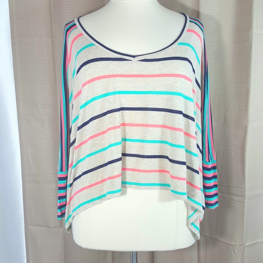 Ella Moss Multicolor Striped Crop Top Size L